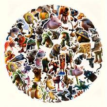 100张意大利风格益智贴纸，TungTungTungTungTung Sahur贴纸，趣味、创意、抽象且难以理解的贴纸 - 100pcs - 查看 3