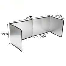 1pc Stainless Steel Cooking Splash Guard, Foldable Kitchen Splash Shield For Stovetop - Black Thickened Edging - View 7