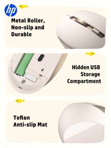 Ratón inalámbrico HP de 2.4GHz color dorado champán con receptor USB - Ver 9