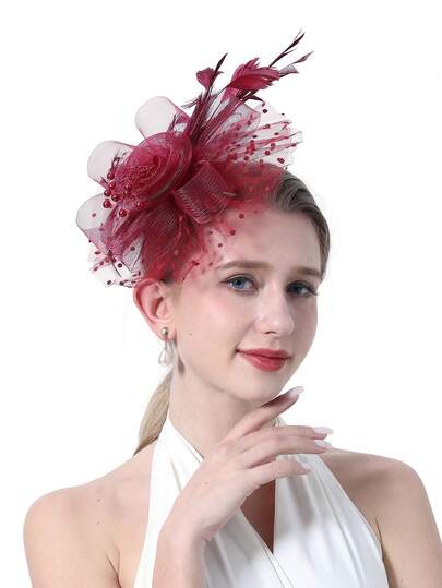 1顶优雅迷你礼帽，肯塔基德比风格，带面纱，适合女士下午茶、新娘婚礼、万圣节、教堂活动、高顶礼帽、锐舞派对、万圣节配饰、准新娘、迷你高顶礼帽、迷你帽、礼物