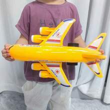 Large Inertial Simulation Airplane Model, Light Passenger Plane Toy Car, Indoor Activity Game Toy, Birthday Party Gift, Holiday Gift - Yellow - View 7