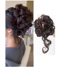 1件夏季时尚迷人合成蓬松卷发髻发圈发饰，适合女性，可用于海滩、派对、婚礼、返校、情人节等场合，是家居美发的理想选择。 - 魅力髮圈 - 查看 11