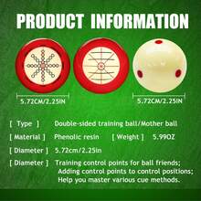 2pcs Practice Cue Balls, 2pcs Gloves, 2pcs Chalk Powder, Billiard Training Accessories Set, Suitable For Beginner And Competitive Billiard Training - White - View 2