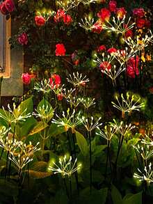 1pc Solar Powered Yard Light, Flickering Starburst Lamp, Solar Outdoor Lighting, Patio Pathway Light, Solar Firework Light, Solar Outdoor Garden Decor Light, Suitable For Yard, Patio, Bushes, Lawn, Flower Bed - Fireworks Lights - View 6