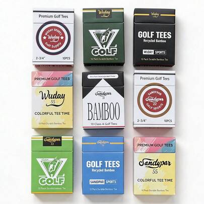 WUDAY 10个高尔夫球钉，高尔夫球架，开口式设计，趣味高尔夫球架，新奇高尔夫礼品，4种颜色可选