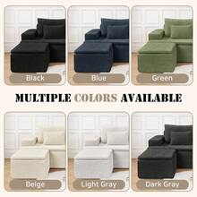 83.07" L Shaped Modular Sectional Sofa With Ottoman, Cloud Boneless Couch With Layered Cushion,Flexible Module Combination For Living Room Apartment Bedroom Office, No Assembly, In A Box - 米色 - 查看 11