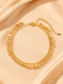 1条极简流苏水滴吊坠脚链，适合女性和女孩日常佩戴（手工链条，水滴吊坠数量随机） - 水滴型吊墜 - 查看 2