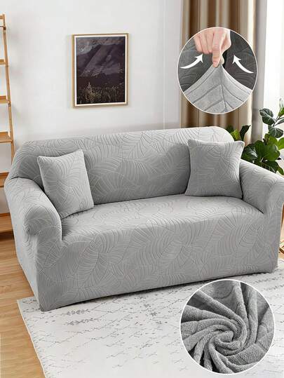 1/2/3/4 Asientos de funda elástica para sofá fácil de instalar, funda de sofá con estampado de hojas, suave al tacto y resistente a la suciedad. Ideal para salones, dormitorios, oficinas, entre otros espacios. Especialmente adecuada para lugares con mascotas como gatos y perros. Disponible en varias tallas.