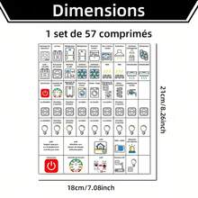 57 piezas/Set Etiquetas adhesivas de índice de disyuntor, Etiquetas adhesivas de recordatorio de identificación del panel eléctrico, Etiquetas adhesivas de etiquetado convenientes, Etiquetas de texto en francés - verde menta - Ver 2