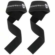 1 par de correas de agarre resistentes al desgaste y antideslizantes de SBR para fitness y entrenamiento - Negro - Ver 1