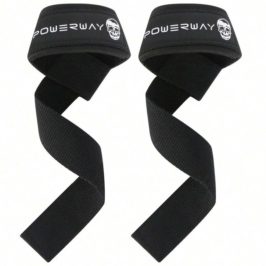 1 par de correas de agarre resistentes al desgaste y antideslizantes de SBR para fitness y entrenamiento - Negro - Ver 1