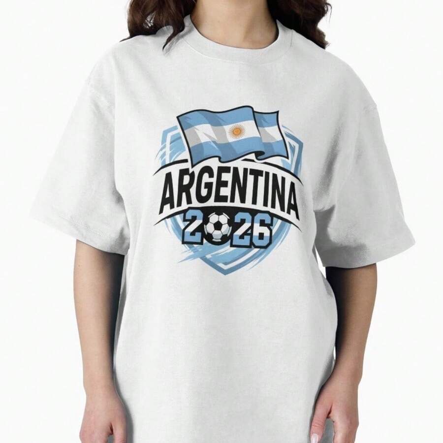 ARGENTINA World Cup 2026 Poster – ARGENTINA Football  Oversized T-Shirt - White - View 1