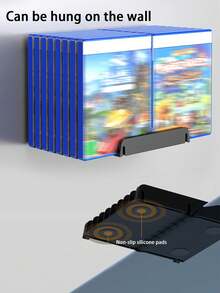 16-Slot High Capacity Game Disc Storage Holder Stand, Suitable Switch Game CDs, 1pc Black - View 2