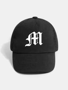 1顶个性化字母网眼棒球帽（1-3岁） - 字母可选A-Z，婴幼儿男女童休闲沙滩旅行防晒帽 - 黑色 - 查看 22