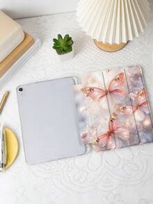 1件金色闪光蝴蝶图案彩绘平板电脑保护套，兼容Mini4/Mini5/Mini6/Mini7/Air/Air2/9.7/10.2/10.5/Air4/Air5/10.9/Pro 11英寸/第十代/Air 11英寸(M2)-2024/Pro 11英寸(M4)-2024/Air 11英寸(M3) 2025/(A16) 11英寸第十一代2025，Galaxy Tab A8 10.5英寸2022。功能：内置笔槽、三折支架、TPU软边保护、磁吸式睡眠/唤醒、优雅/可爱/趣味/治愈/个性化设计。 - 彩色 - 查看 6