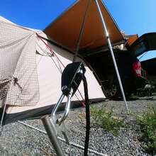 可伸缩重型棘轮捆绑带，带滚轮和登山扣，采用滑轮系统，适用于各种捆绑用途，例如皮划艇、悬挂植物、植物生长灯和帐篷。 - A - 查看 7