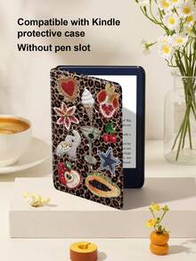 Exquisite Glittering Leopard Print Protective Case Compatible With  (A16) 11-Inch 11th Generation 2025,  7/8/9 10.2-Inch. Leather Cover Compatible With Kindle Paperwhite 12th Gen 2024 And Compatible With Samsung Tab S6 10.4-Inch. Tab A7 Lite 8.7-Inch, Fashionable Leather Case, Back-To-School Season, Valentine's Day, New Year Gift - 查看 8