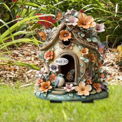 1pc,Acrylic Home Garden Sign, Garden Stake Decor, Suitable For Home Garden, Lawn, Brings Sweet And Cozy Atmosphere, Ideal Outdoor Decor And Gift Choice.