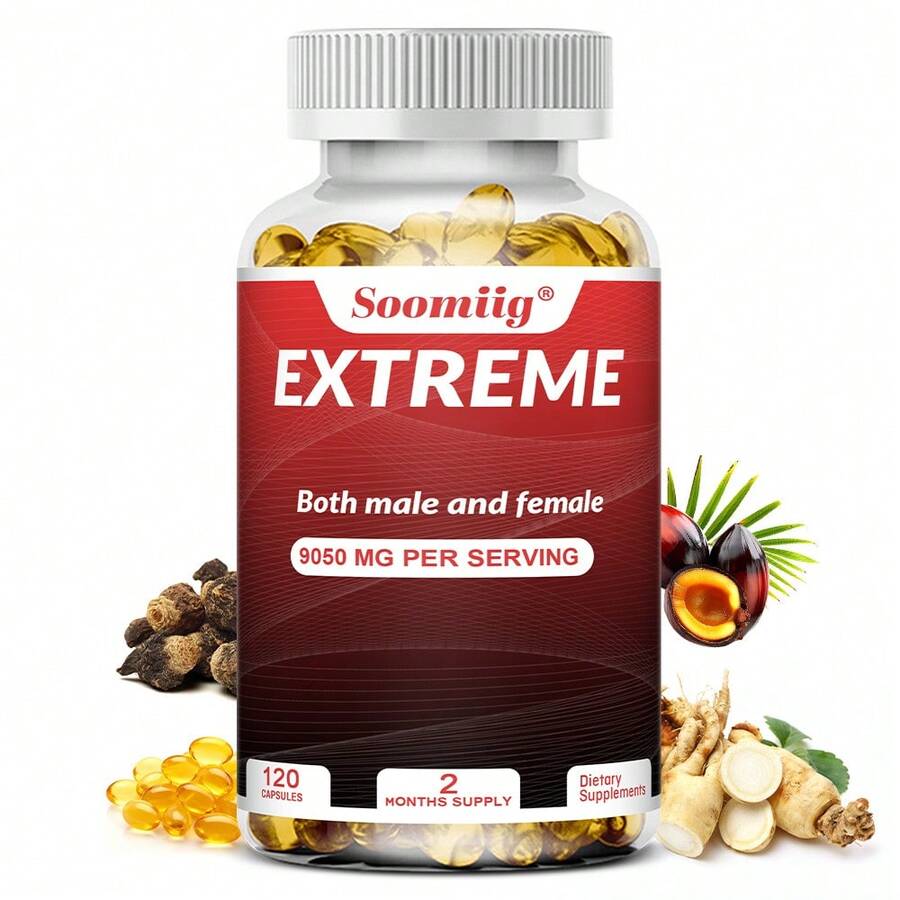 Soomiig Energy 120 Capsules, 9050 Mg Per Serving, Containing Vitamin B-12, Supports Energy Levels - 1瓶 - 查看 1