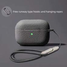 Litchi Texture Protective Case - Ultra-Thin Silicone Protective Shell, Fingerprint-Resistant, Anti-Dust - High-grade Gray + Hanging Rope + Hook - View 2