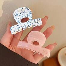 1个彩色醋酸纤维小爪夹，复古法式马尾夹，防滑发爪发饰，批发时尚发夹时尚发饰 - 彩色 - 查看 2