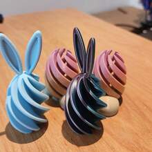 Set de 3 huevos giratorios de conejo - Combinación de colores al azar, adecuado para jugar en la oficina y decoración, regalo perfecto para añadir diversión a la vida - conejo - Ver 3