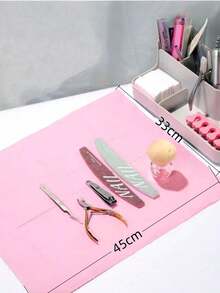 1 Set Disposable Pink/Blue Manicure Desk Mat, 3-Layer Waterproof Foldable Cleaning Pad, Tablecloth, Nail Salon Tissue, Multi-Functional Beauty Tattoo Dental Cleaning Cloth, Waterproof Tablecloth, Nail Art Tools - Multicolor - View 7
