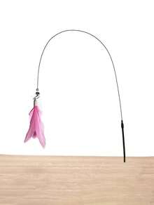 羽毛逗猫棒，配有可拆卸强力吸盘，吸力强劲，可牢固吸附在地板上。这款互动猫玩具适合室内玩耍和运动，无需电池。 - 彩色 - 查看 11