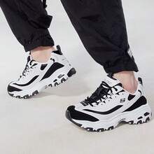 Skechers男鞋2026新款D'LITES緩震熊貓鞋復古老爹鞋厚底增高運動休閒鞋52675-WBK - 白色 - 查看 4