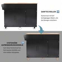 Isole di stoccaggio mobili - Nero+Naturale+MDF - Visualizzare 5