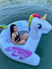 Flotador inflable en forma de flamenco, de piscina de isla de verano, colchoneta flotante de ocio, flotador de piscina, artículos esenciales de playa, flotador de piscina - Multicolor - Ver 2