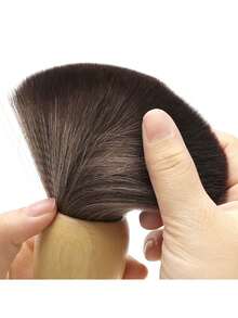 1pc Salon Wooden Hair Sweep Brush, Soft Fiber Hair Cleaning Brush, Sweep Hair, Clean Hair Clippings, Household Haircut Tool, Wooden Crafted Professional Hairstylist Natural Fiber Hair Sweep Brush, Ideal For Professional Salon Neck Dusting - One Size Fits All - View 9