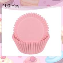 100 piezas de capacillos para cupcakes multicolor, resistentes al aceite y al olor, adecuados para cupcakes, muffins, frutos secos - Ver 15