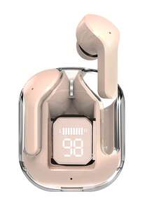 Nya TWS trådlösa hörlurar med transparent pekskärm och låg latens, typ C-laddning, Bluetooth 5.3 semi-in-ear trådlösa sporthörlurar med superlång batteritid - Rosa - Visa 3