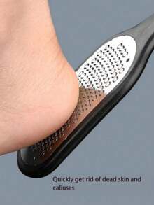 1pc Professional Stainless Steel Foot File/Callus Remover, Splash-Proof Design, Ergonomic Handle, Coarse & Fine Sanding Surface, Durable Plastic Material, Suitable For Home SPA Foot & Hand Care. Foot Care Tool To Remove Calluses, Perfect Graduation Gift. - Multicolor - View 5