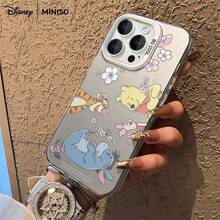 Miniso 迪士尼小熊维尼樱花手机壳，适用于 iPhone 17/17 Pro/17 Pro Max/17 Air/16/15/14/13/12/11/X 系列，iPhone 17 Pro Max 手机壳，iPhone 17 Pro 手机壳，iPhone 17 手机壳，圣诞礼物，送给女朋友 - 白色 - 查看 2