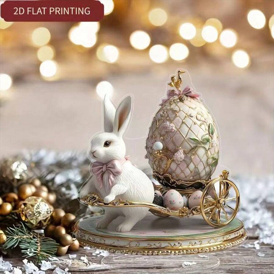 Creative Rabbit Figurine Decor, Cute Gift, Easter Holiday Home Decoration Prop