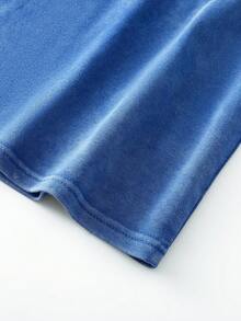 Camiseta de manga corta y cuello redondo para hombre Hemo, casual y diaria con estampado vintage lavado - Azul - Ver 5