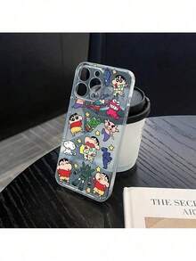 Fast EU Shipping (DE & ES) Classic Funny Cartoon Case Featuring Kindergarten Students, With Shin-Chan And His White Pet Dog, Dynamic Superhero Phone Case Compatible With IPhone Models 16E, 16, 15, 14, 13, 12, 11 Pro Max, X, XR, XS Max, 8 And 7 Plus, Made Of Transparent TPU Soft Back. . - Màu Đỏ Sâu - Xem 6