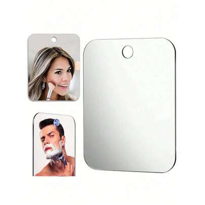 1pc Acrylic Mirror With Suction Cup, Shower Mirror With Razor Holder, Unisex, Portable And Convenient For Bathroom Shaving