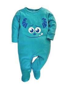 Disney Lightweight Printed Cotton Romper For Baby - 藍色 - 查看 2