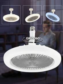 DOSYU Lámpara Premium con Ventilador Abanico 5 Aspas con Aromaterapia Cubierta de Cristal LED Incluye Control Remoto Socket Movible E27 Universal Ideal para Oficina, Hogar, Escuela - Blanco - Ver 6