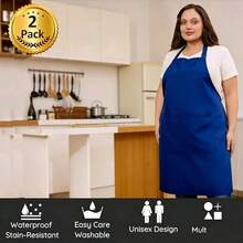 2 chiếc tạp dề đầu bếp cỡ lớn, tạp dề chuyên nghiệp unisex có 2 túi, thích hợp cho nấu ăn, làm việc, làm bánh. - Nhiều màu - Xem 10