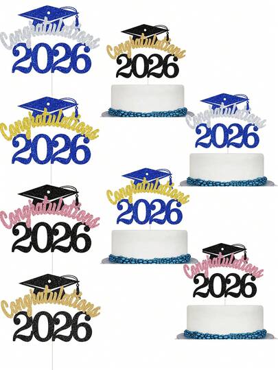 Trang trí bánh tốt nghiệp năm 2026, Phụ kiện trang trí bánh tốt nghiệp năm 2026, Trang trí tiệc chúc mừng tốt nghiệp, Trang trí tiệc tốt nghiệp trung học/cao đẳng/đại học, Màu xanh dương & vàng kim tuyến, Trang trí bánh tốt nghiệp, Phụ kiện tiệc chủ đề tốt nghiệp năm 2026 màu xanh dương & vàng kim tuyến, Phụ kiện chụp ảnh.