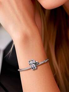 1pc 925 Sterling Silver Raccoon Pendant, Cute Animal Jewelry DIY Unisex Gift - Silver - View 5