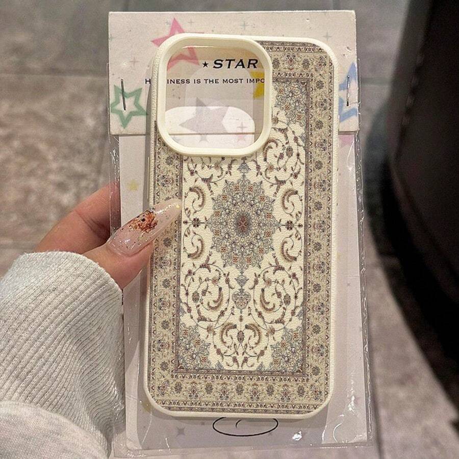 1 ốp lưng điện thoại chất liệu TPU họa tiết hoa cổ điển, tương thích với Apple 17 Pro Max/17/16 Pro Max/15/13/12/11, S20 FE/A15/S24/A55, Note 11/Note 12/Note 13 Pro, ốp bảo vệ mềm mại, chống rơi vỡ, bao phủ toàn diện. - trắng - Xem 1