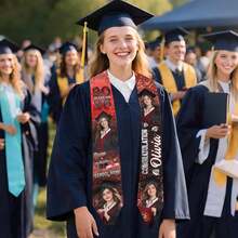 1PC Personalized Graduation Stoles, Custom Name & Photo Graduation Sash, Class Of 2026 Graduation Gifts - 62"X4.5" - Multicolor - View 4