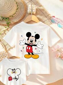 Disney Mickey Mouse Kids T-Shirt 2-14 Years Boys Girls Lightweight Breathable Short Sleeve Tee With Playful Balloon Print For Casual Summer Wear, Express Delivery - White - View 2