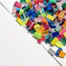 100pcs/Set High Quality Mixed Color PVC Sheets, DIY Mixed Color Rectangular Craft Supplies, Colorful Acrylic Candle Holders & Home Decor, Mosaic Tile Kit, Creative DIY Materials, Limited Time Offer, DIY Craft Supplies - 100 Pieces Of Long Strip - View 9
