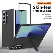 Compatible con Samsung Galaxy ZFold3 ZFold4 ZFold5 ZFold6 ZFold7, Funda de teléfono con soporte de unicolor minimalista, Funda protectora de teléfono versátil y de moda unisex - Estrella solitaria - Multicolor - Ver 30